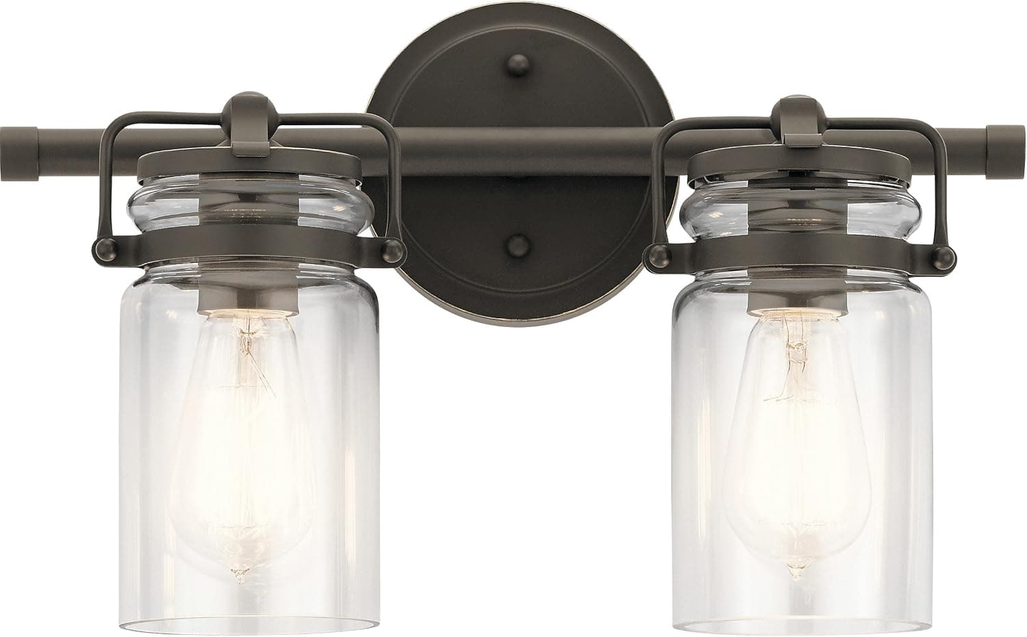 Kichler Lighting Brinley 15.75" 2 Light Vanity Light with Clear Glass in Olde Bronze®