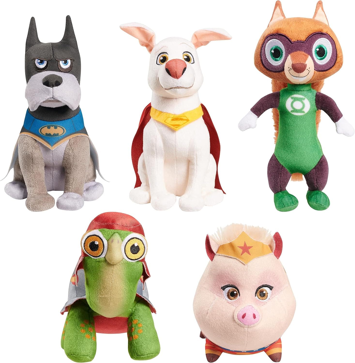 DC Super-Pets Small Plush 5-Piece Set Stuffed Animals, Kids Toys for Ages 3 Up, Basket Stuffers and Small Gifts, Amazon Exclusive