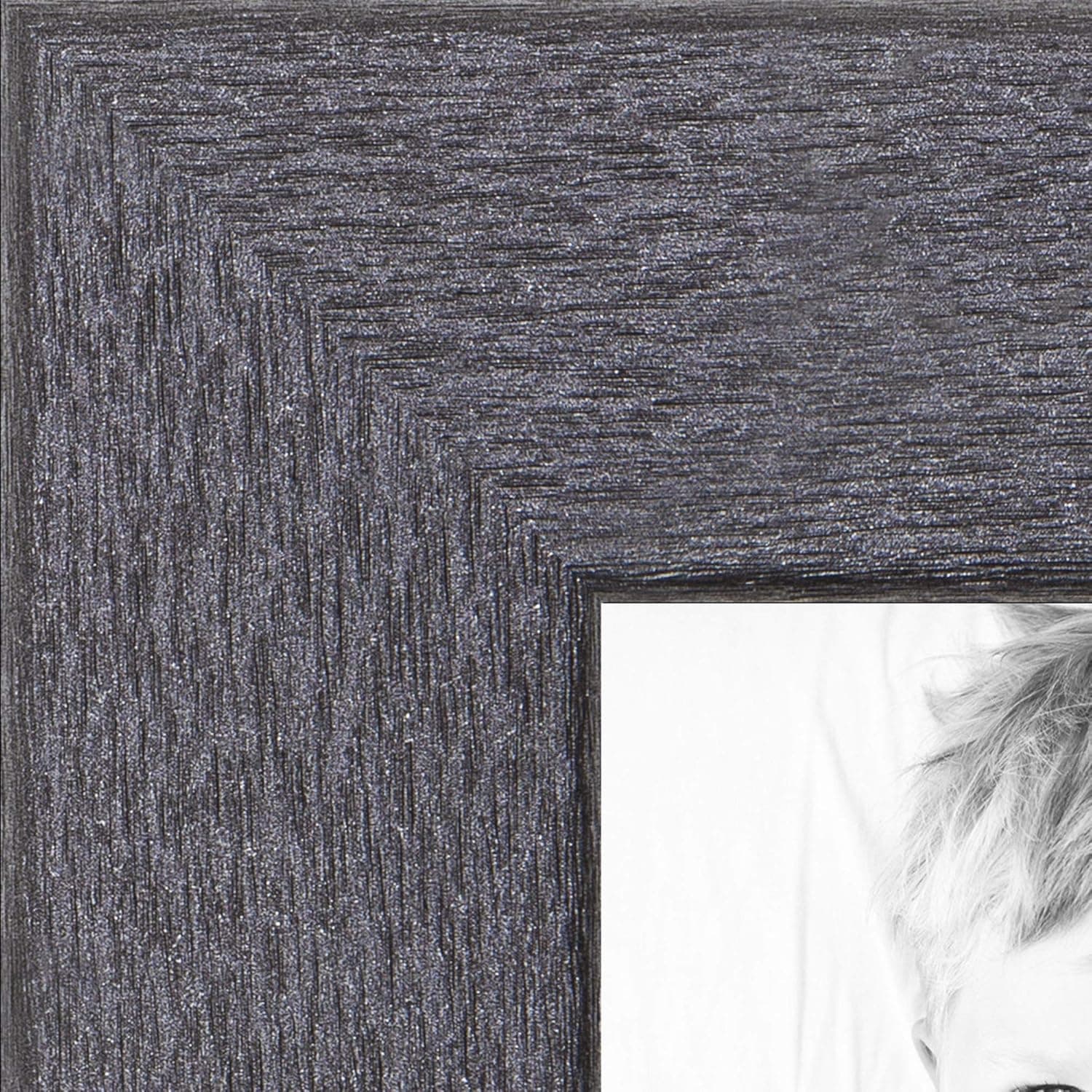 ArtToFrames 9x40 Inch Gray Picture Frame, This 1.25" Custom Poster Frame is Tungsten Style, for Your Art or Photos, 2WOMBW26-443-9x40