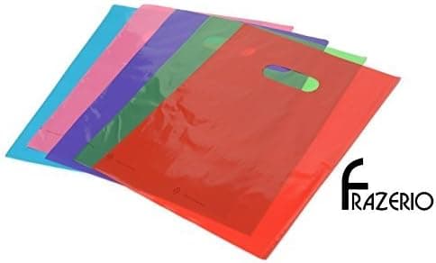 Frazerio Assorted Plastic Goody Bags for Kids Birthday Party Favors (50 Pack)