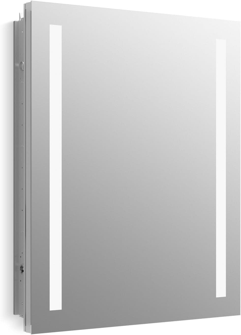 KOHLER K-99007-TL-NA Verdera 24 inch x 30 inch LED Lighted Bathroom Medicine Cabinet, Slow Close Hinge, Internal Magnifying Mirror; Aluminum; Recess or Surface Mount