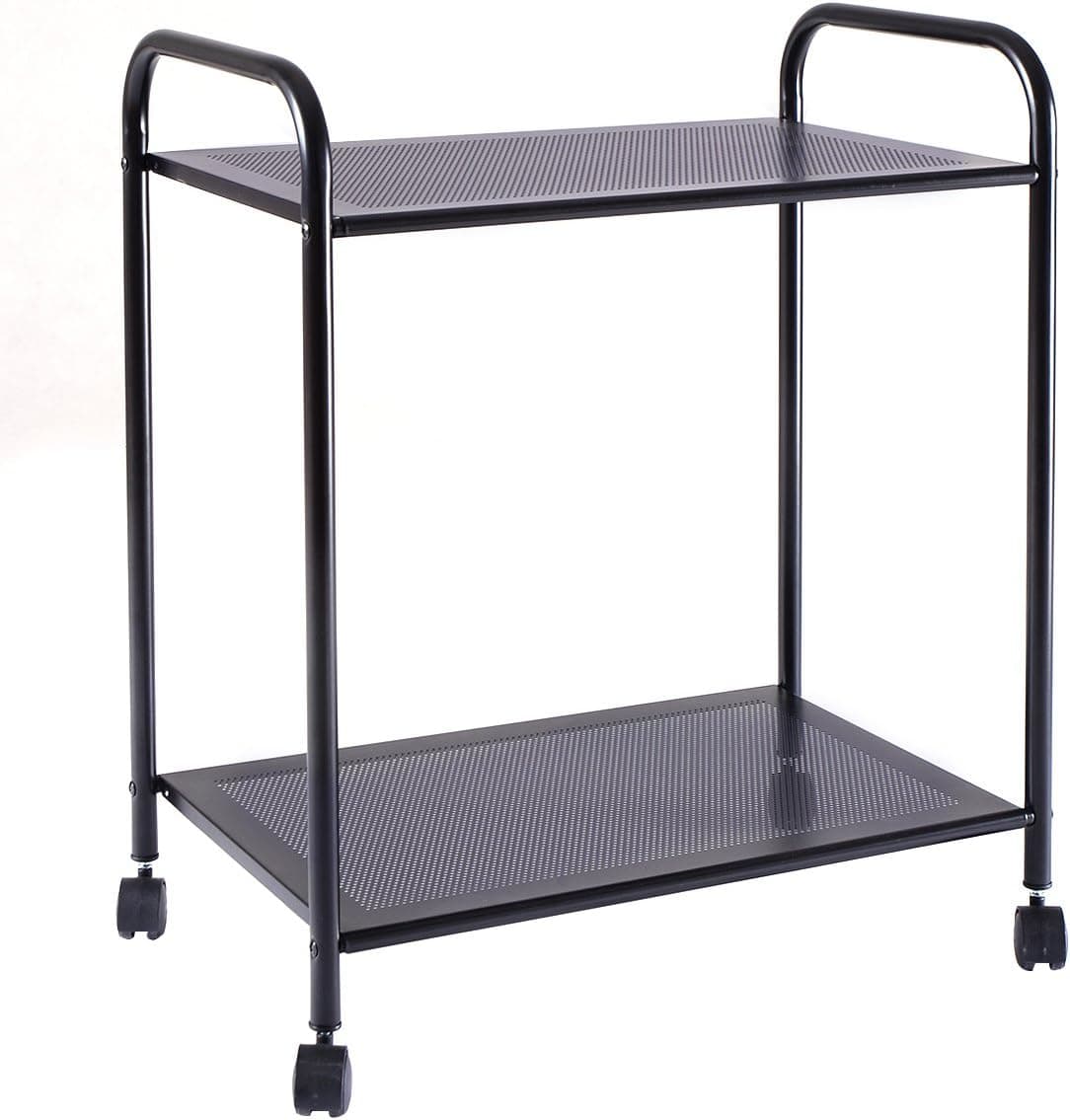 Giantex 2 Tiers Storage Display Rack Mesh Shelf Home Kitchen Bathroom Organizer W/Wheels (2 Tiers)