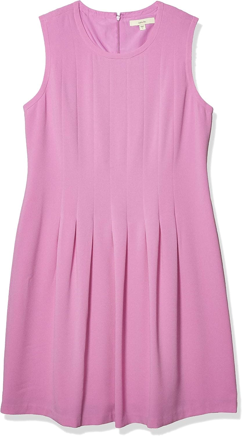 Lark & Ro Women's Standard Sleeveless Fit and Flare Dress with Seaming