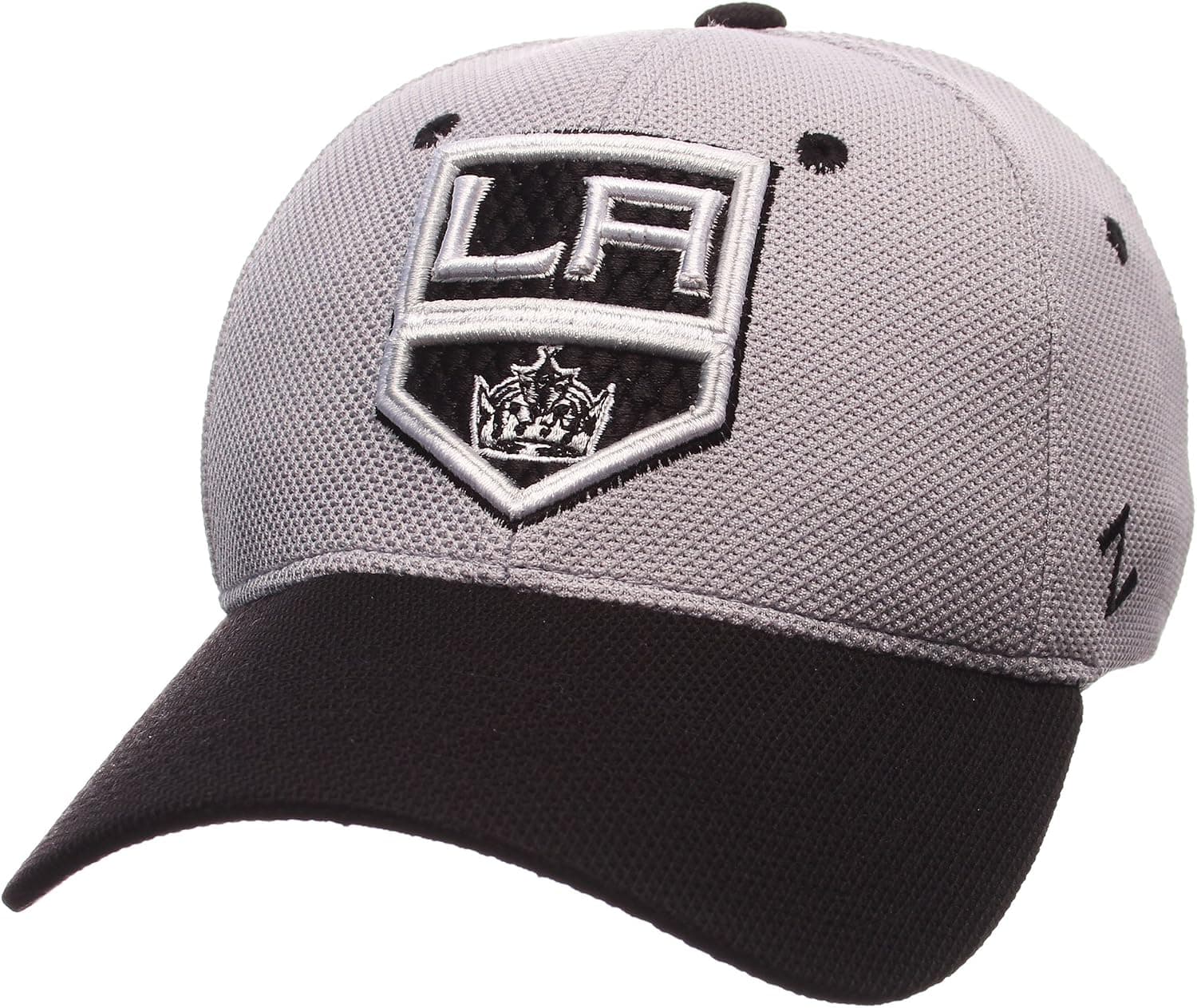 NHL Zephyr Los Angeles Kings Mens The Athlete Z-Fit Hat, X-Large, Grey/Black