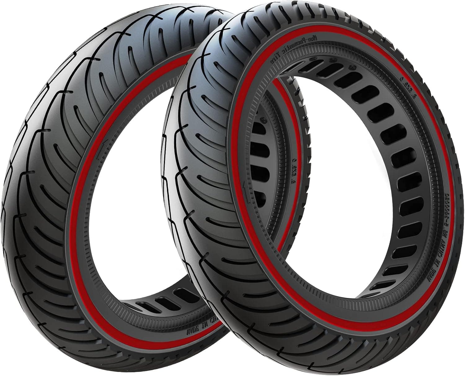8.5 Inch Scooter Solid Tire, Amitor Non-pneumatic Tires, Red (2 Pcs)