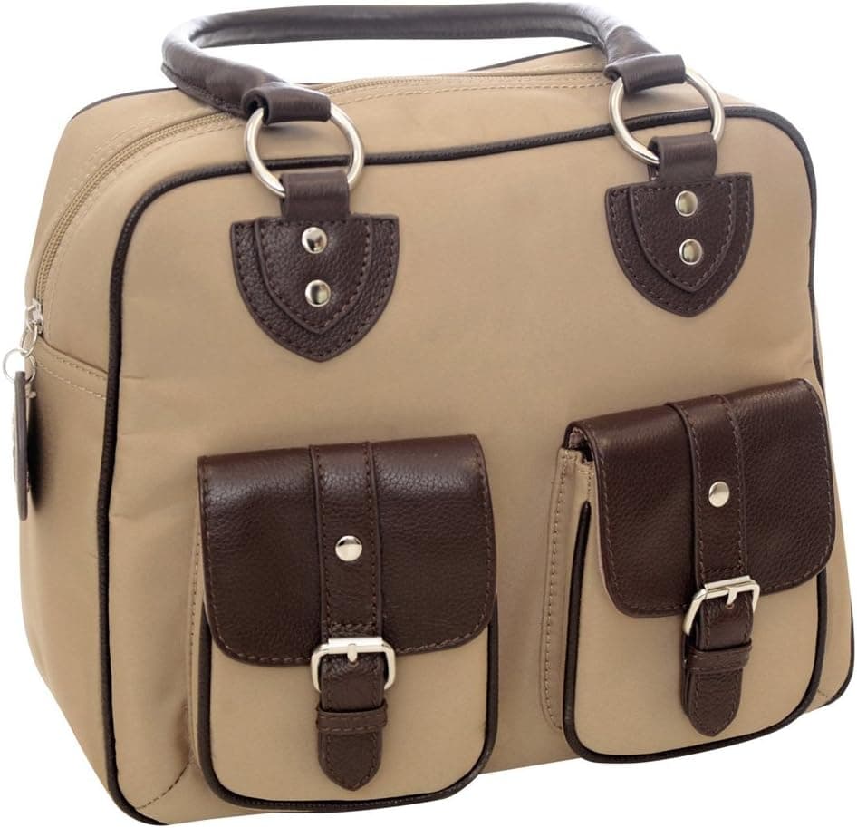 Jill.e Designs Nougat Nylon and Leather Trim Everywear Gadget Bag 340962 (Brown)