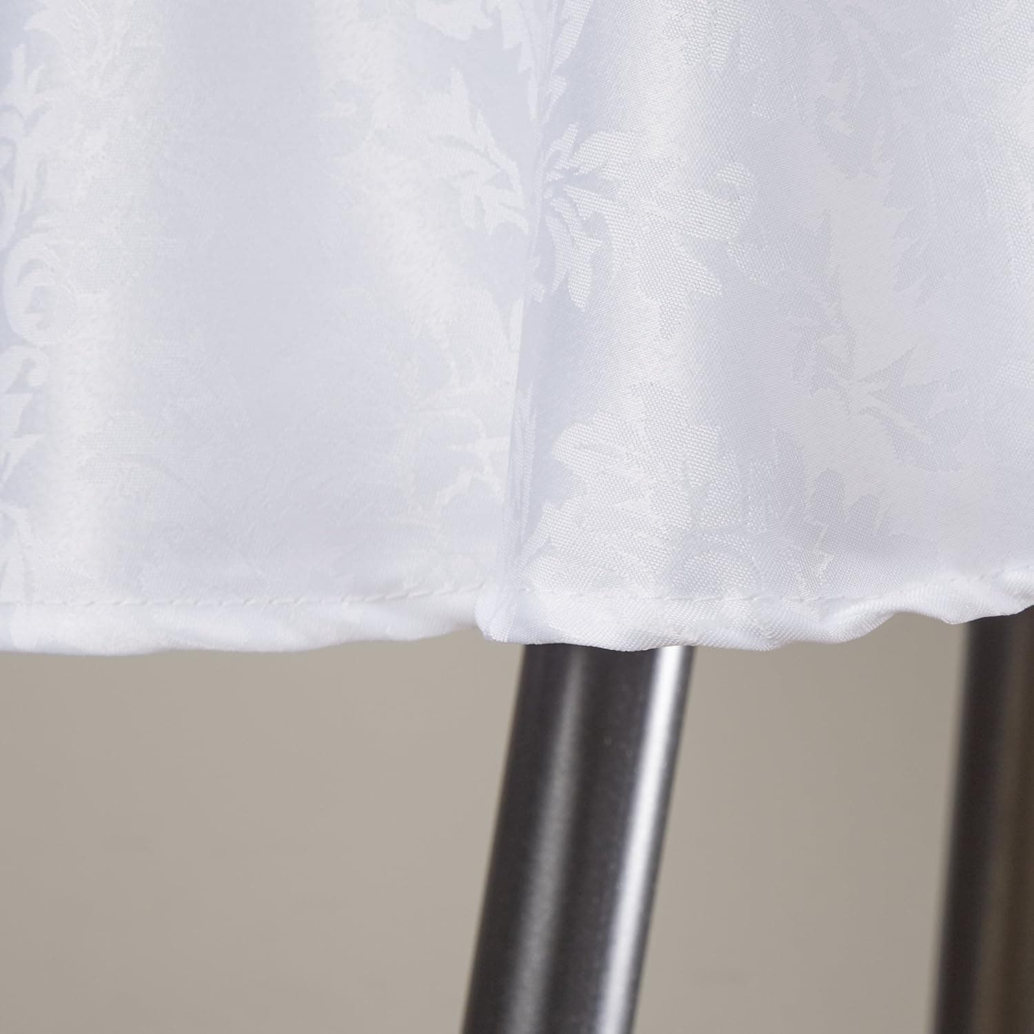 Violet Linen European Damask Design Tablecloth White 60" by 84" Oblong/Rectangle