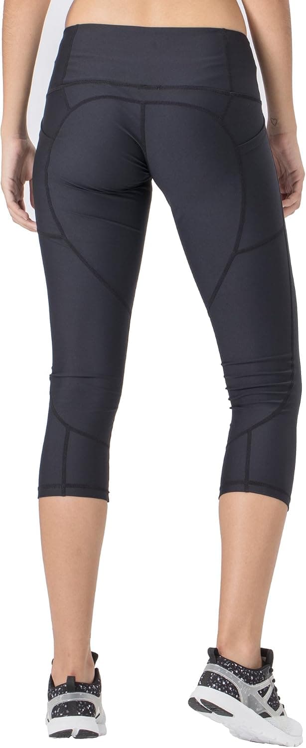 OUREA Non See-Through Yoga Pants Capris for Women with Pockets - High Waist Tummy Control Workout Leggings (S, Black)