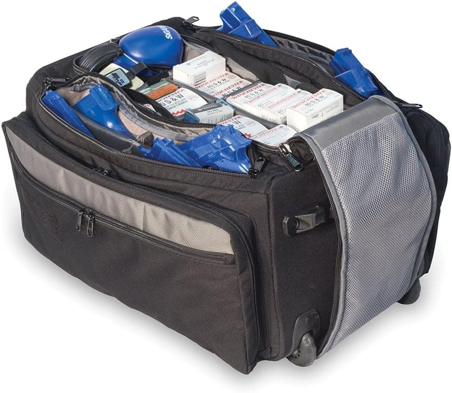 Elite Survival Systems Range Roller Rolling Range Bag 9010-B Range Roller Rolling Range Bag Black/Gray, 21"X13"X11"