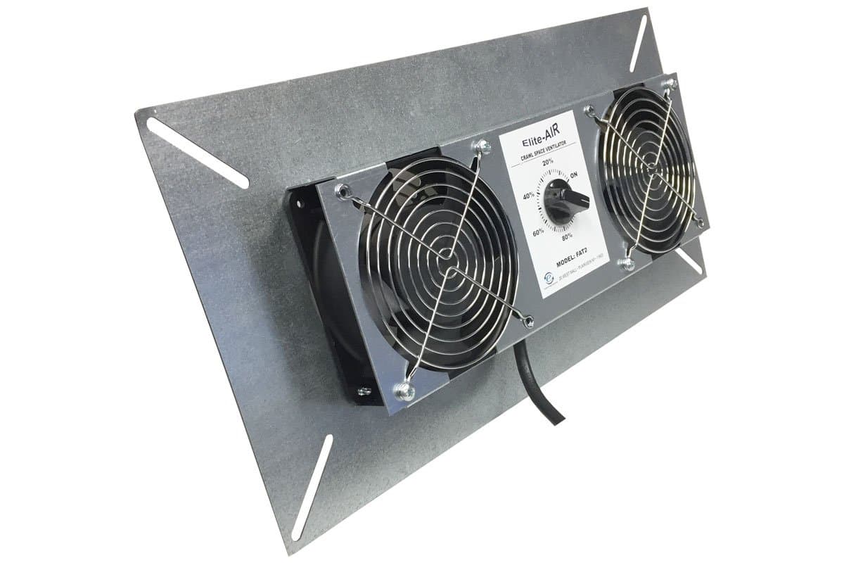 Elite-Air FAT2 220 CFM Dual Fan Crawl Space Ventilator With Dehumidistat