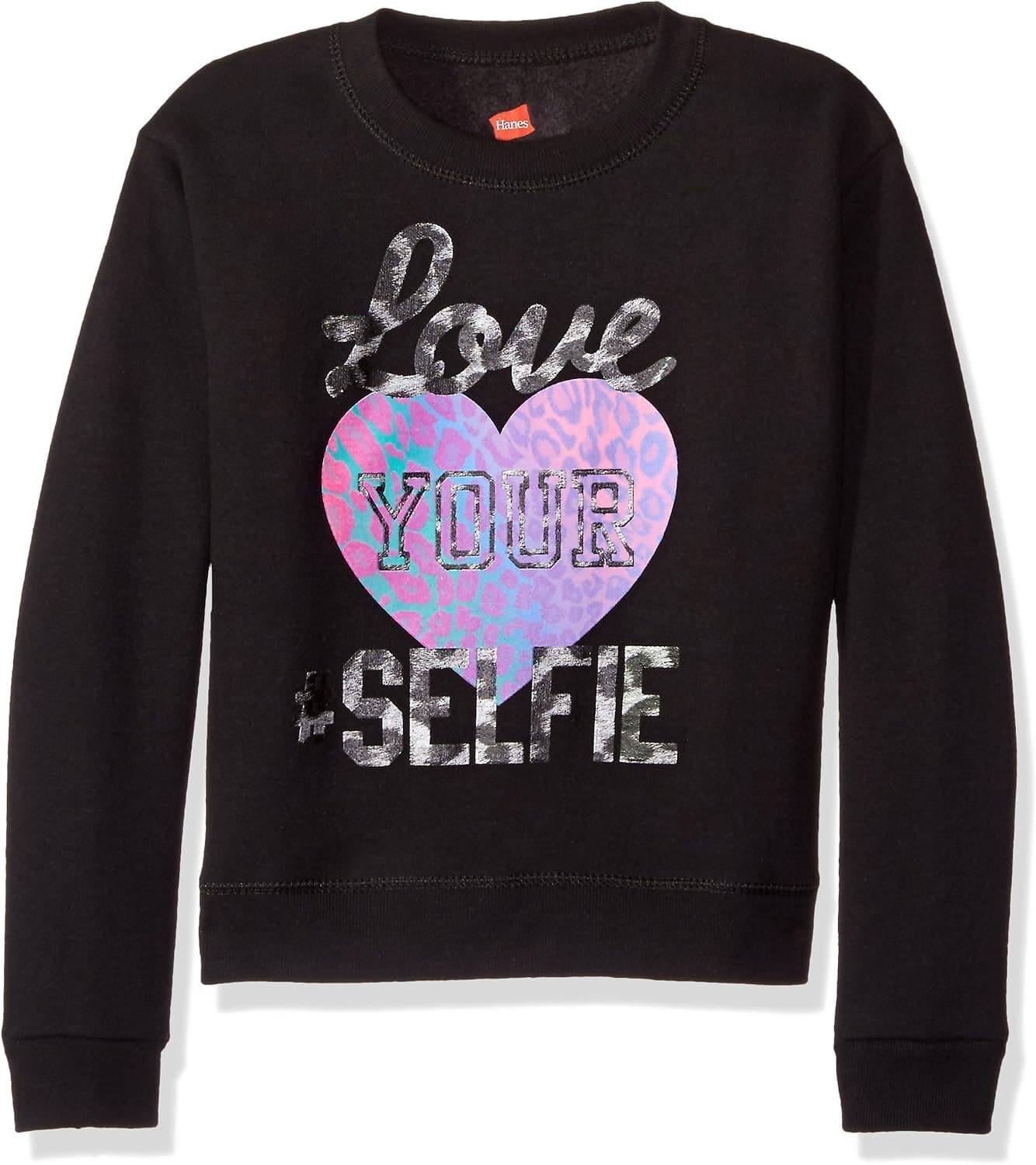 Hanes Big Girls' Ecosmart Graphic Fleece Sweatshirt