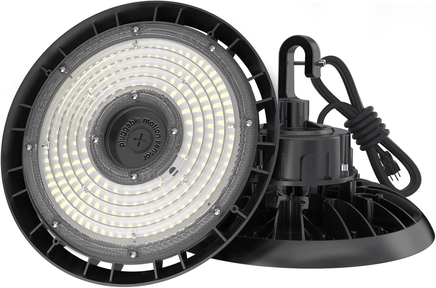 HYPERLITE LED High Bay Light 250W 35000LM 5000K Daylight 5' Cable with US Plug 1000W MH/HPS Eqv. High Bay Lights with Sensor Function(Extra Purchase), IP65 Commercial Warehouse Shop Gym Area Light