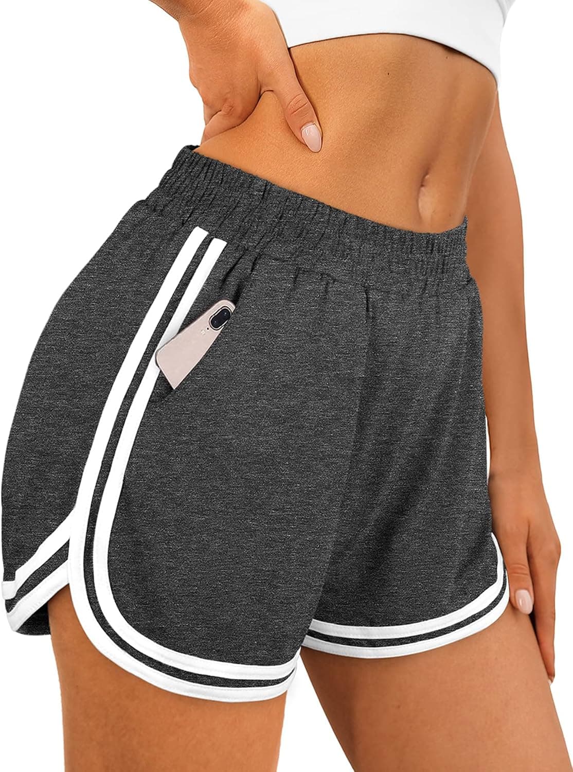 OFEEFAN Womens Athletic Shorts with Pockets Workout Running Summer Lounge Dolphin Shorts