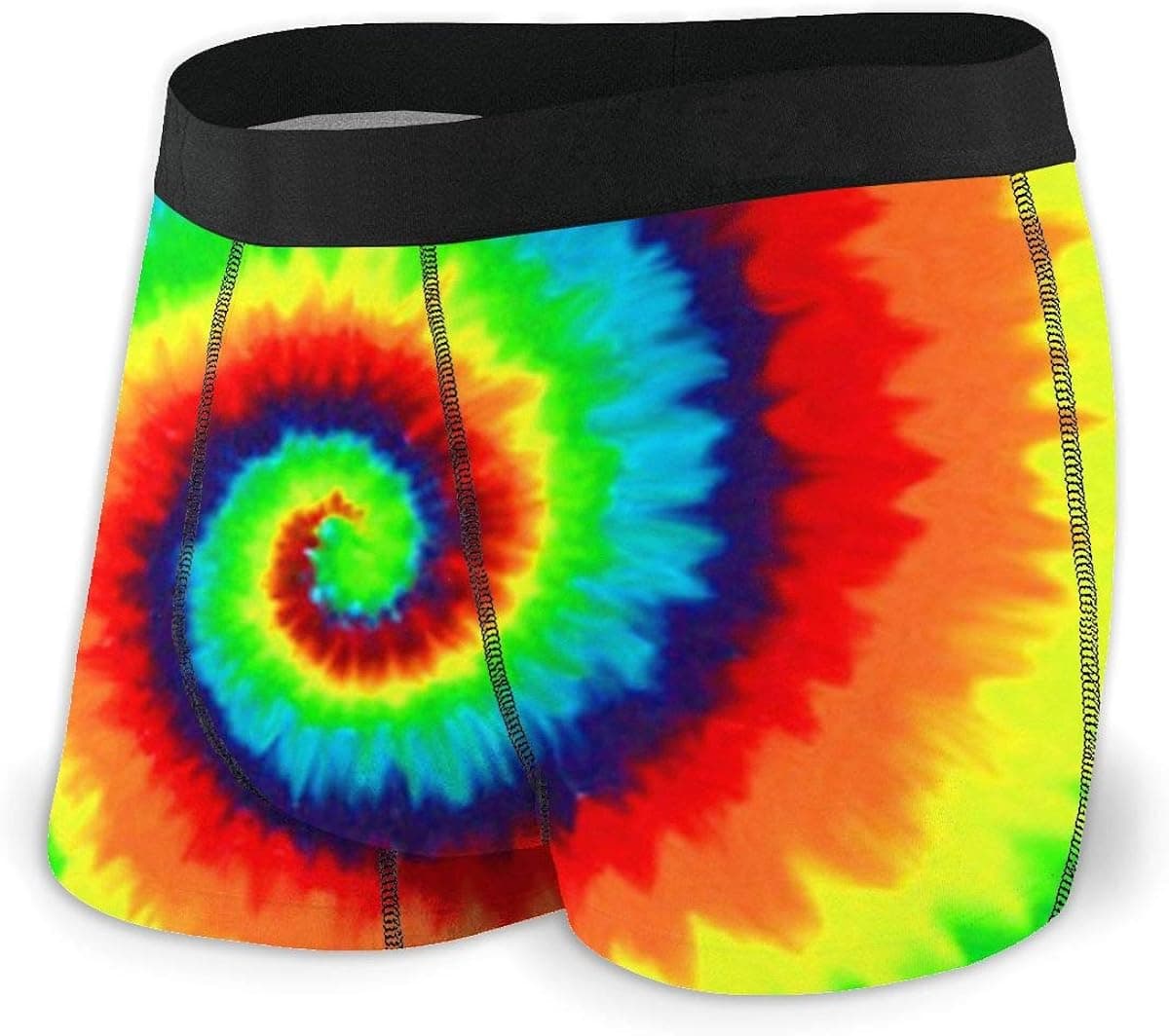 AHOOCUSTOM Classic Mens Boxer Briefs Rainbow Tie Dye No-Fly Underwear for Men