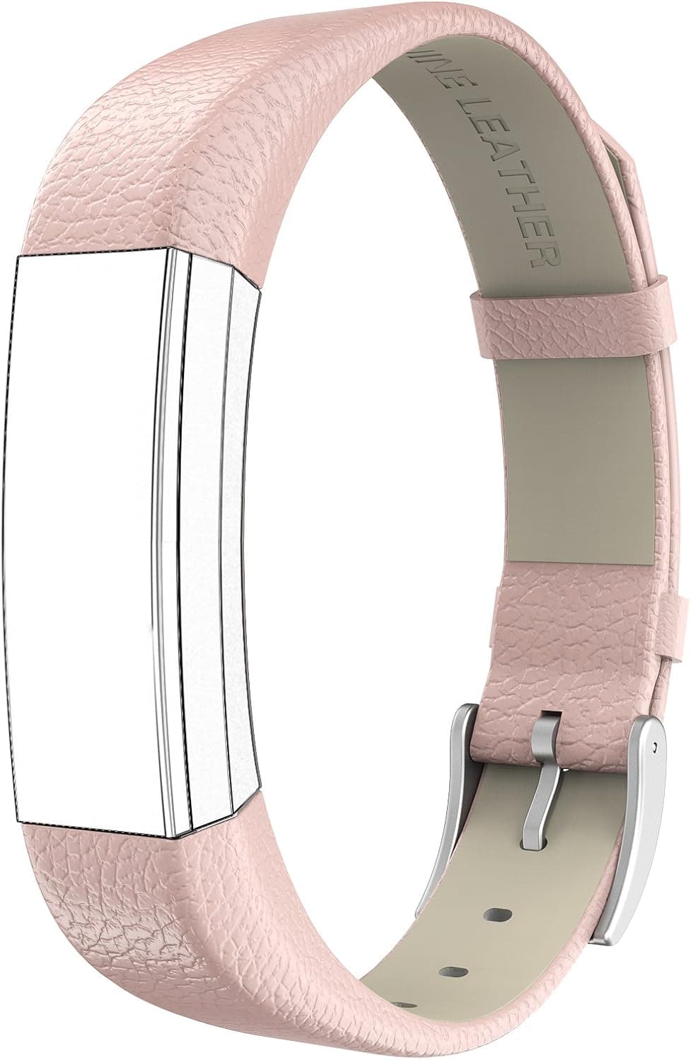 SWEES Genuine Leather Bands Compatible with Alta & Alta HR, Genuine Leather Band with Buckle Replacement Wristband Small & Large Women Men, Silver, Gold, Black, Brown, Pink, Grey