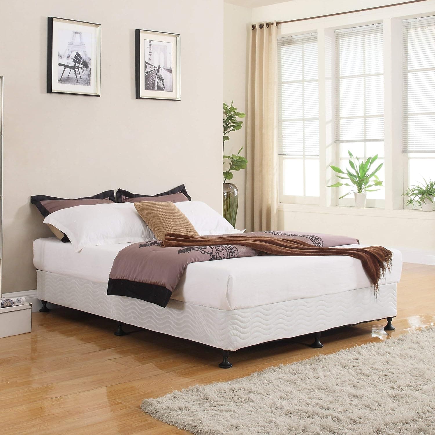 Divano Roma Furniture Steel Metal Frame Mattress Box Spring (Queen)