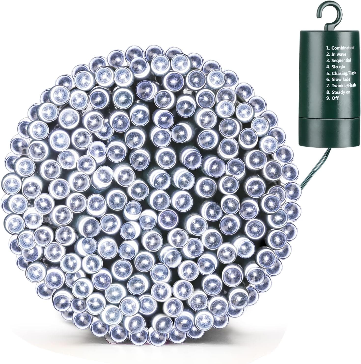 iBaycon Battery Christmas Lights, 66ft 200 LED Battery Operated String Lights Waterproof 8 Modes & Auto Timer for Christmas Trees, Home, Garden, Party and Holiday Decoration (White)