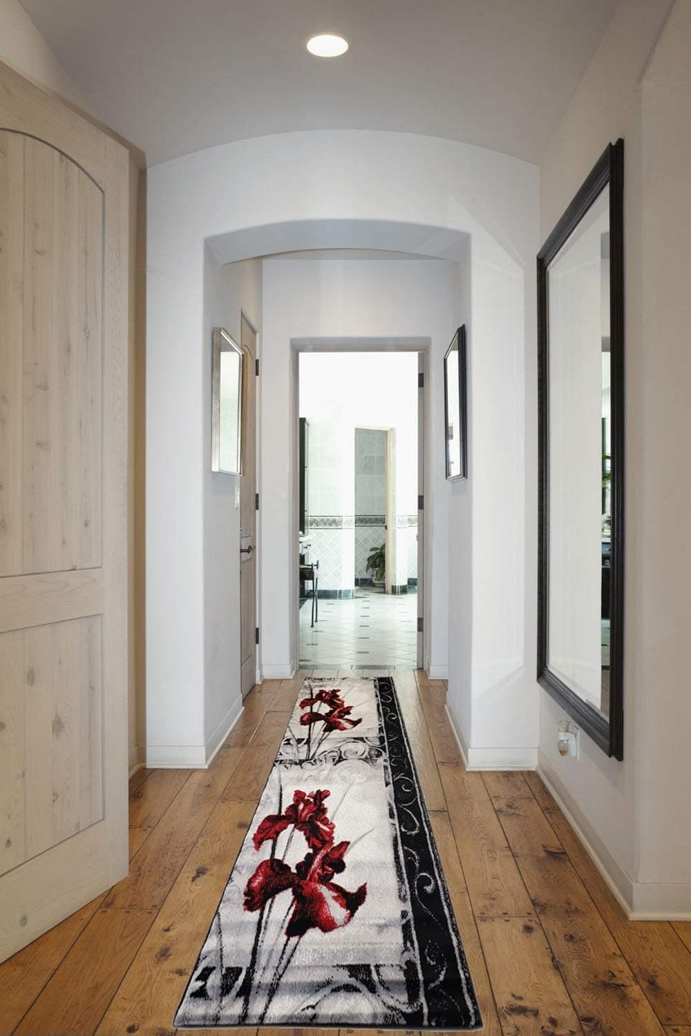 SavaHome Decorative Area Rug Designer's Choice Extremely Durable Stain Resistant Smooty Cozy Pet Friendly, Impressed Rich Color (2'x7', SH1776_BLC_RED)