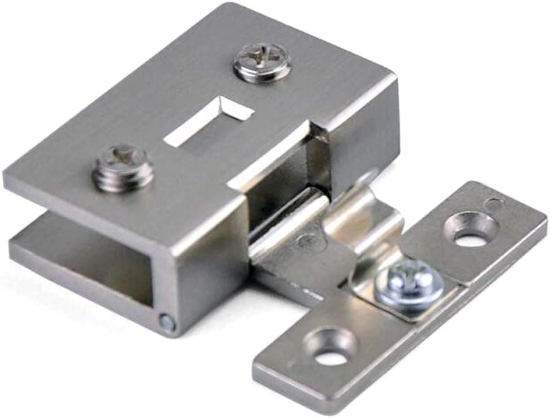 ZXHAO Square Glass Showcase Cabinet Clamp Hinge Zinc Alloy 2PCS (Small Size）