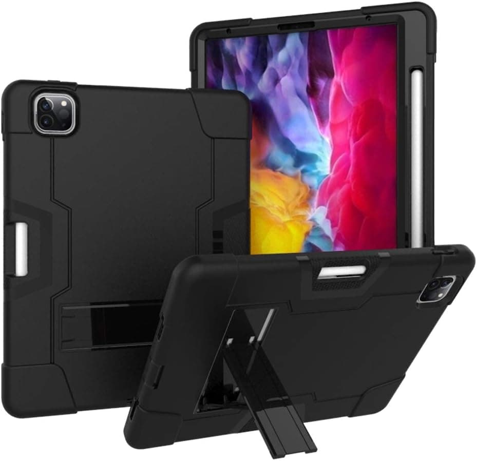 Hongxinyu Case for iPad Pro 11 2020, Slim Duty Drop Proof Shockproof Protective Impact Resistant Armor Cover with Kickstand and Pencil Holder for Apple iPad Pro 11 Inch 2nd Generation (Black)