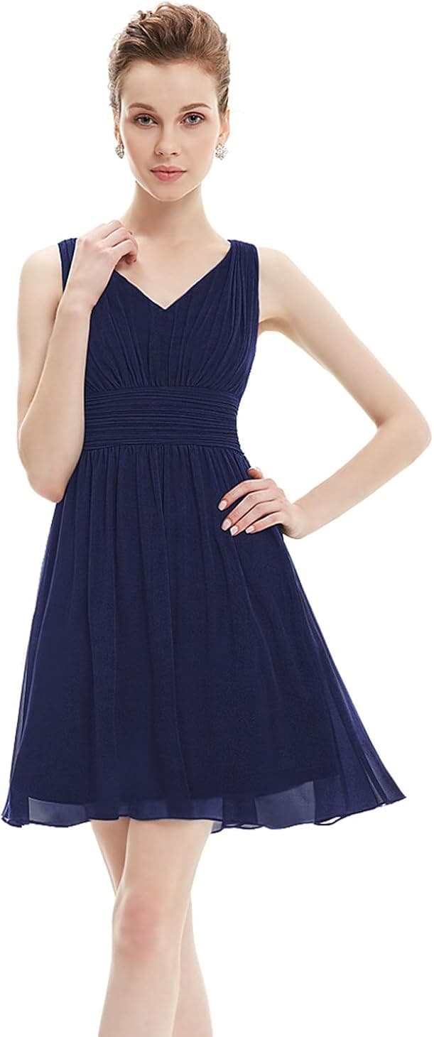 Ever-Pretty Womens Spring Summer Short Wedding Guest Dress 8 US Navy Blue