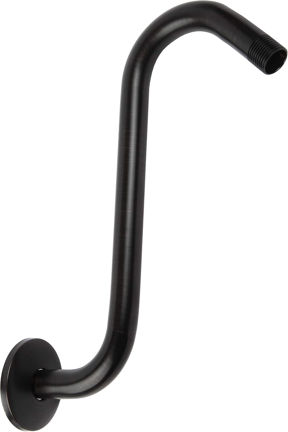 High Rise Shower Arm with Flange,"S" Shaped Shower Head Extension Arm, 10 inch Oil Rubbed Bronze Shower Arm Extension