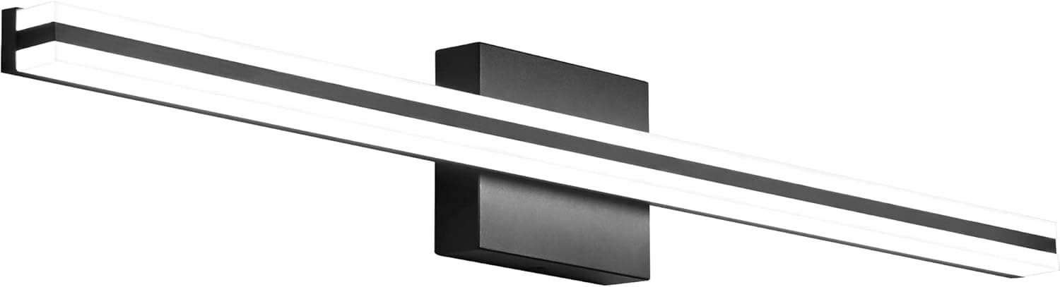 SOLFART Dimmable Led Bathroom Vanity Lights Fixtures Over Mirror Wall Lights Matt Black Finishing