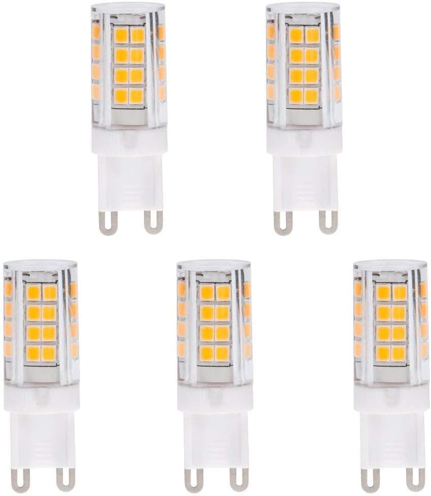 HERO-LED G9-51S-WW27 T4 G9 LED 120V Halogen Replacement Bulb, 3.5W, 40W Equivalent, Dustproof Protection IP55, Warm White 2700K, 5-Pack(Not Dimmable)