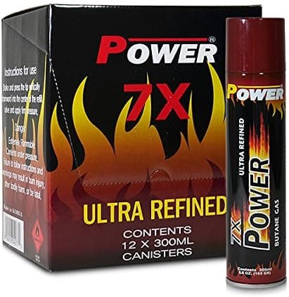 12 cans (1 case) of Power 7x 300ml Super Refined Butane Fuel