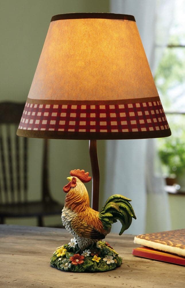 Country Rooster Accent Table Lamp