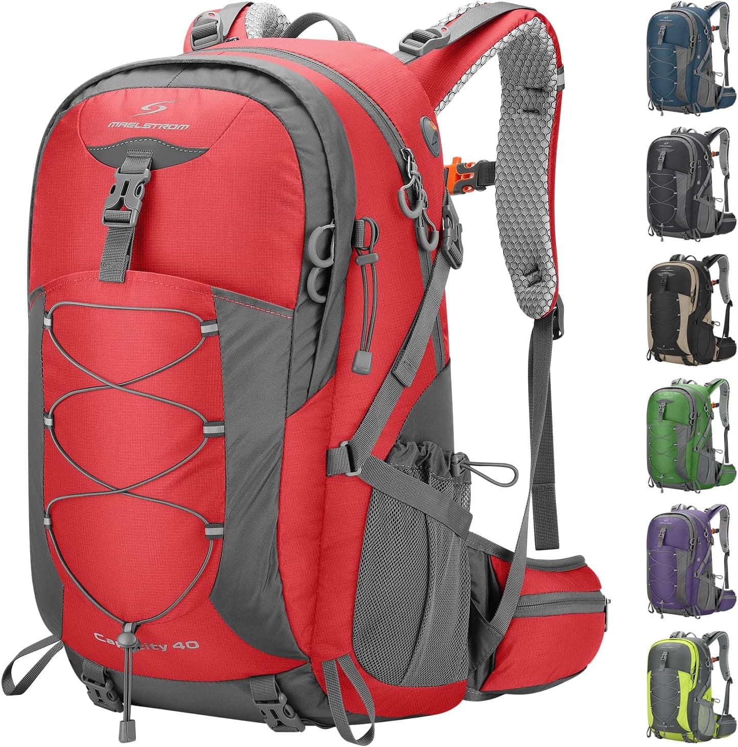 Maelstrom Hiking Backpack, Camping Backpack, 40L/50L Waterproof Hiking Daypack with Rain Cover, Lightweight Travel Backpack