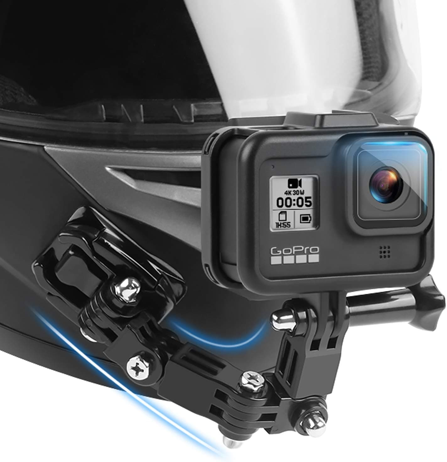 Motorcycle Helmet Chin Mount Kit Compatible with GoPro Hero 9/8/7/6/5 ， AKASO/Campark/YI Action Camera and More.