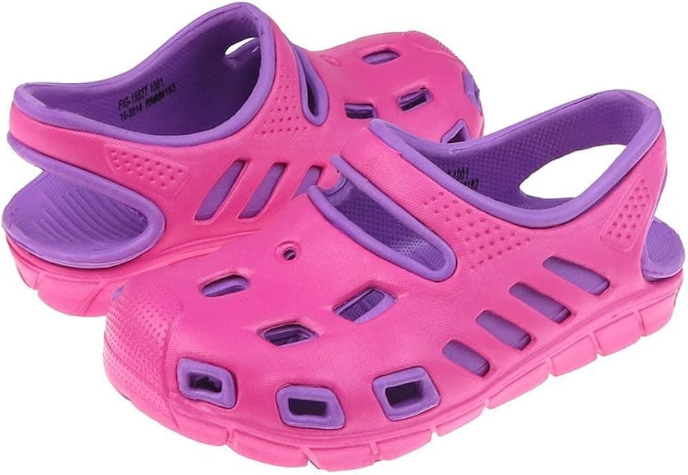 Capelli New York Toddler Girls Two Tone Injected EVA Closed Toe Sandal with Backstrap