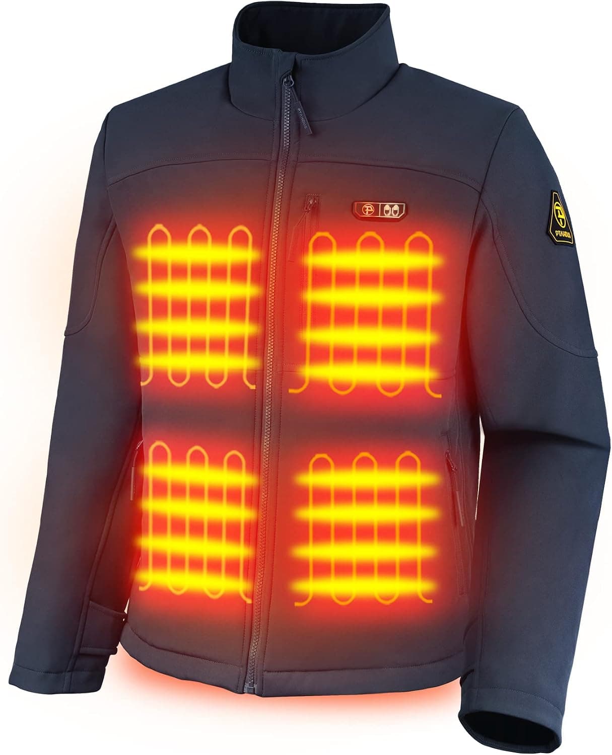 PTAHDUS Men’s Heated Jacket with Battery Pack 7.4V, with Hand Warmer Pocket