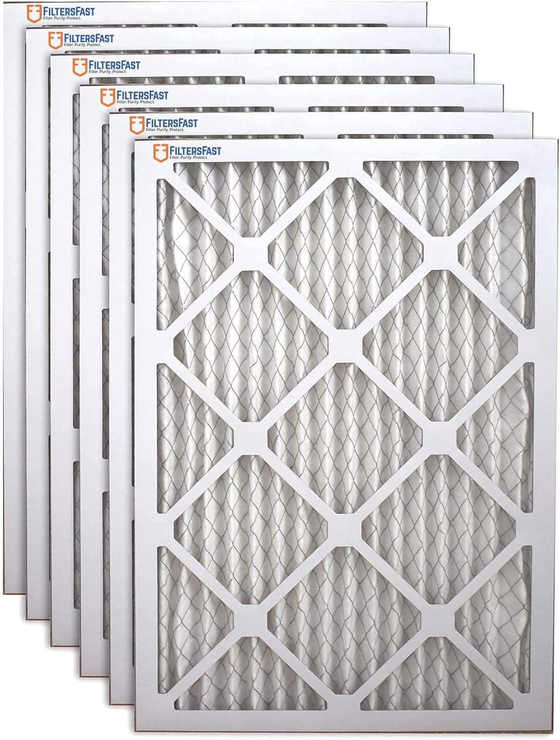 Filters Fast 16x20x1 Air Filter Merv 13, 1" AC Furnace Air Filters, Made in the USA, Actual Size: 15.75" x 19.75" x 0.75”, 6 Pack