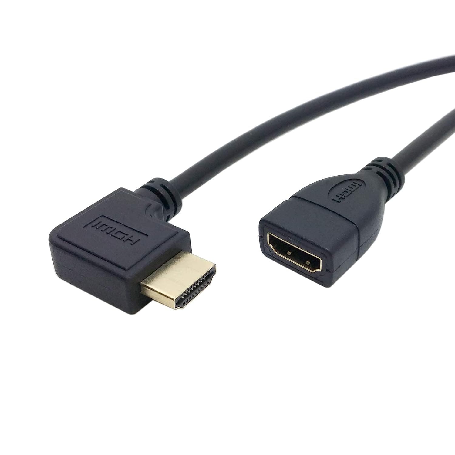 chenyang CY HDMI Extension Cable,HDMI 1.4 Male to Female 90 Degree Left Angled Extension Cable 0.5m