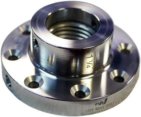 Easy Wood Tools 3-1/2" Diameter with 1-1/4" - 8 TPI (F635) Bright Aluminum Faceplate