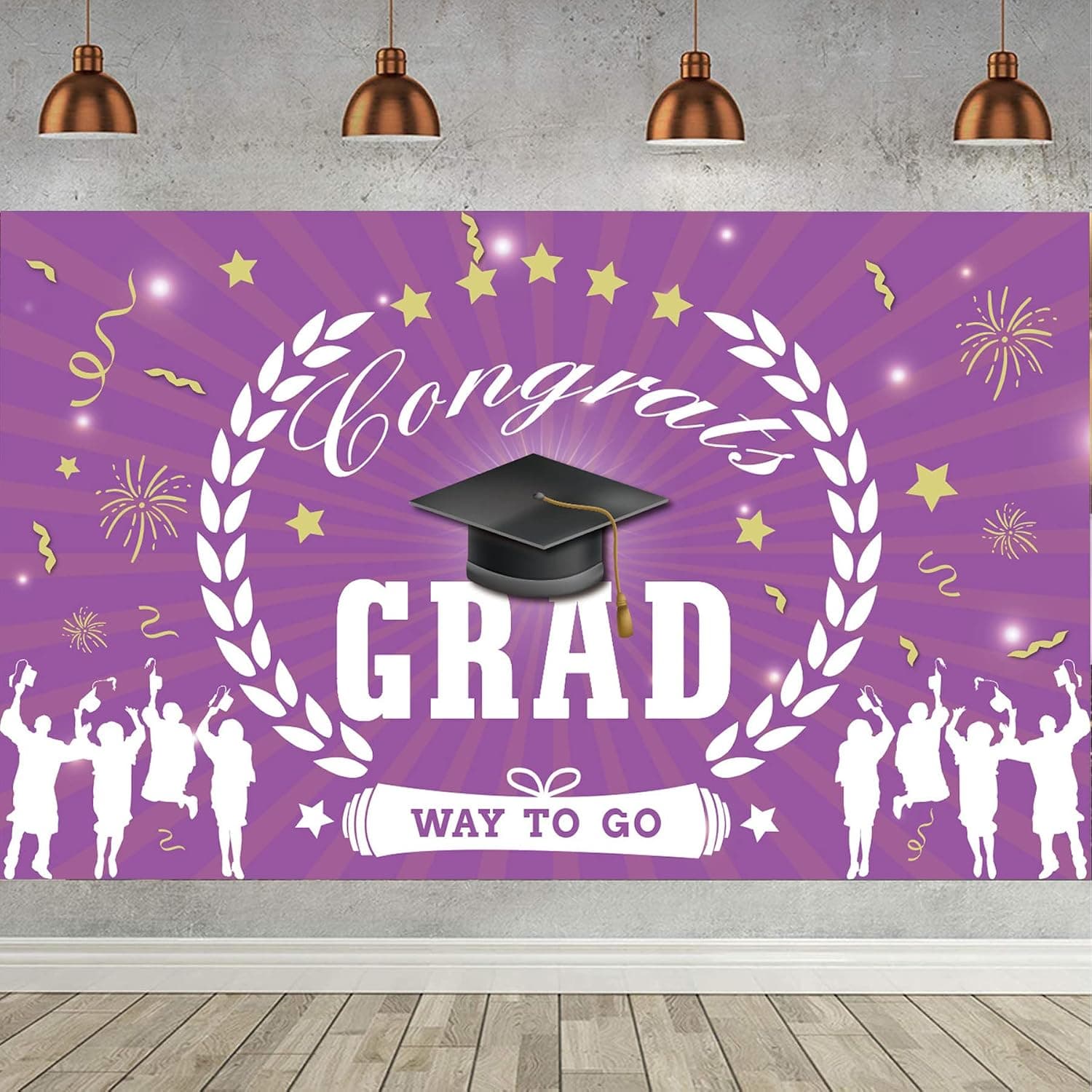 DmHirmg Graduation Backdrop Banner for Graduation Decorations Party Supplies, Graduation Background for Graduation Decor,Graduation Banner for Photo Backdrop Graduation Decoration(Purple)