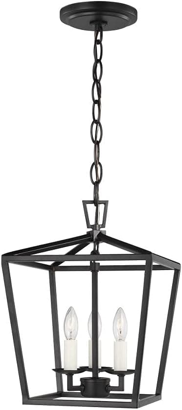 Sea Gull Lighting Visual Comfort Studio 5192603-112 Dianna Chandelier, 3-Light 180 Total Watts, Midnight Black