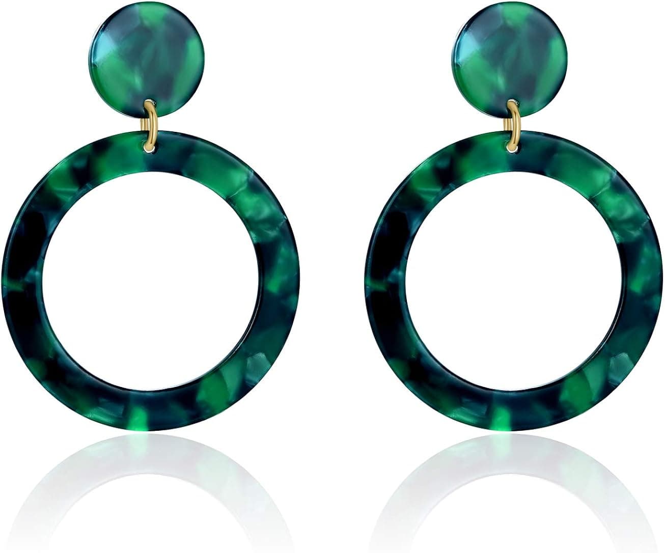 UNIWILL Acrylic Earrings Tortoise Shell Resin Earrings Drop Dangle Statement Earrings for Women Fashion Jewelry