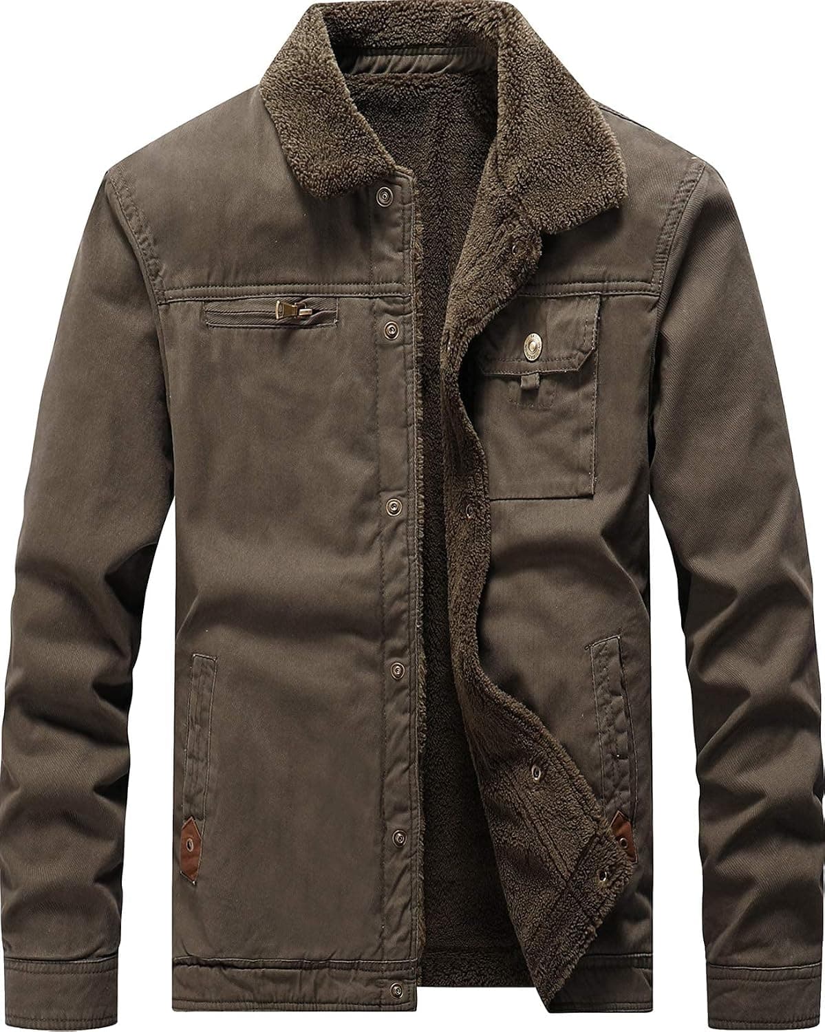Vcansion Men's Classic Winter Jacket Coat Fleece Lined Windproof Outerwear