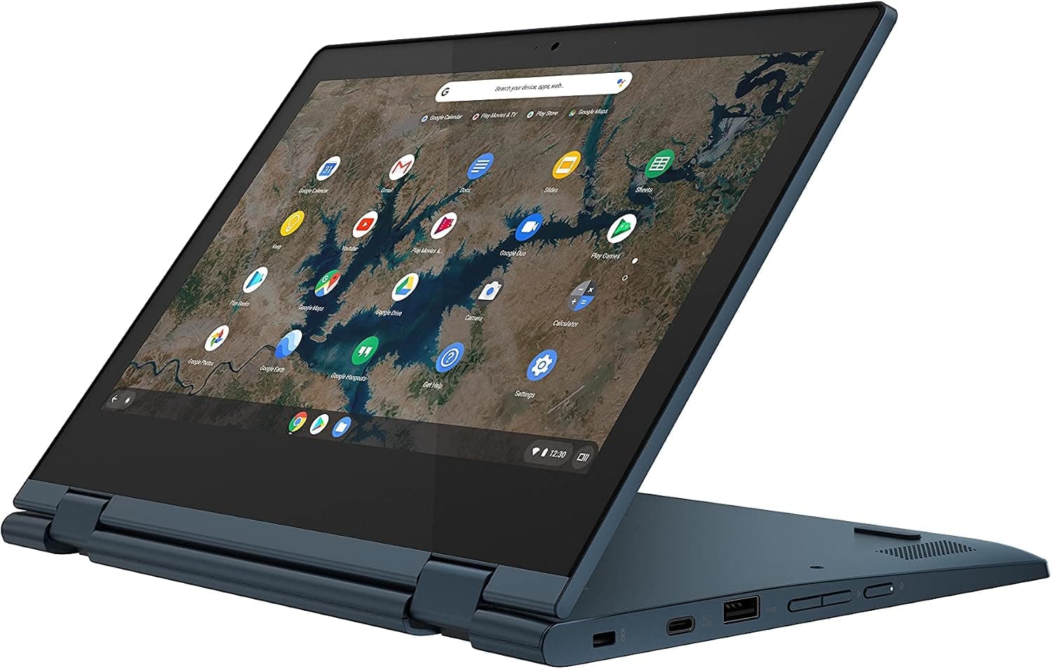 Lenovo Chromebook Flex 3 11.6" HD Touchscreen 2-in-1 Laptop Computer PC, Intel Celeron N4020, 4GB DDR4, 32GB eMMC, Intel UHD 600, 802.11ac, Bluetooth, Webcam, Chrome OS, Blue, 64GB ABYS MicroSD Card