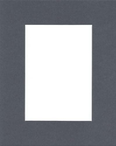 18x24 Slate Grey Picture Mats with White Core Bevel Cut for 12x18 Pictures