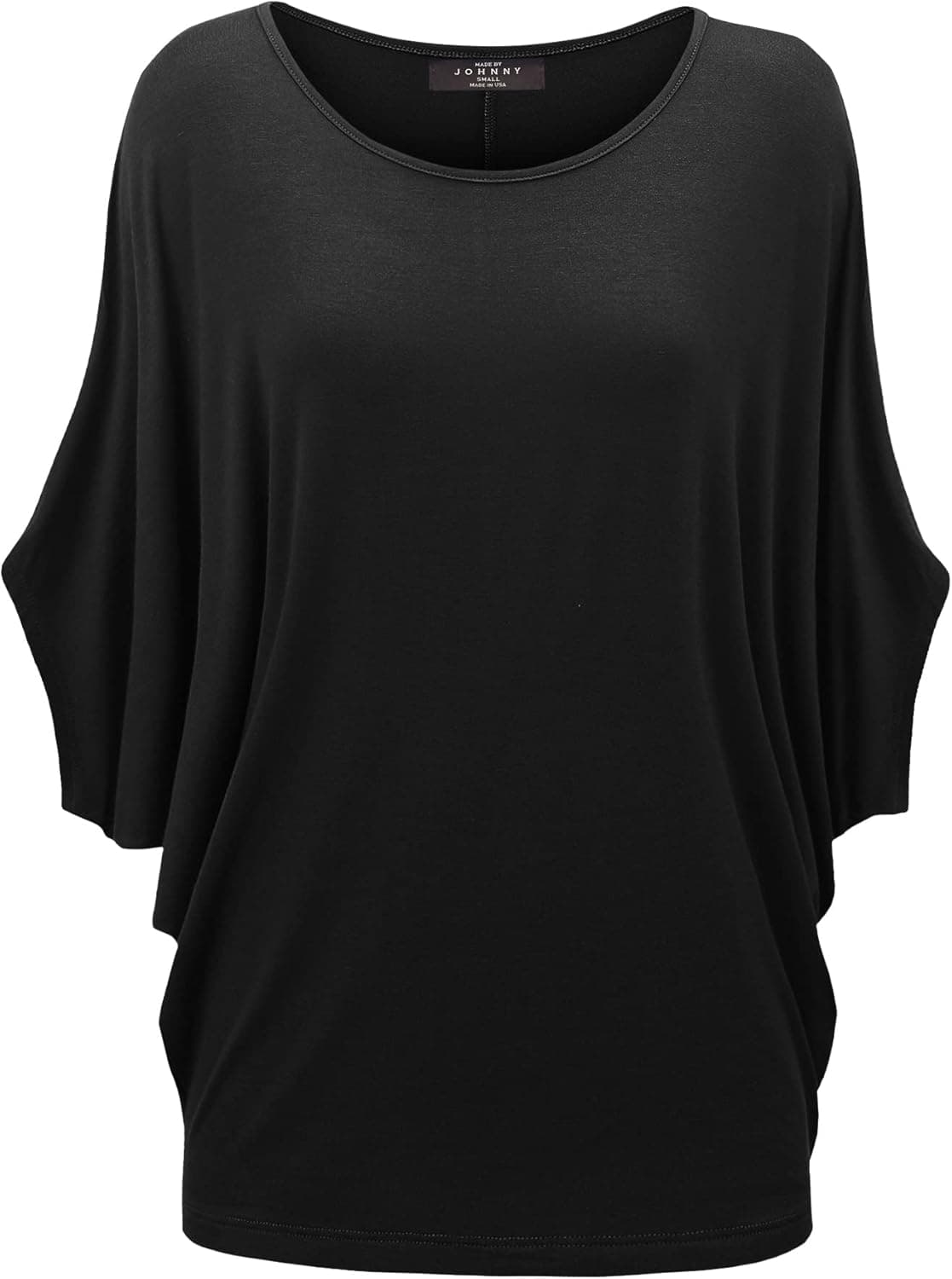 Made By Johnny Women's Scoop Neck Half Sleeve Batwing Dolman Top - Plus Size