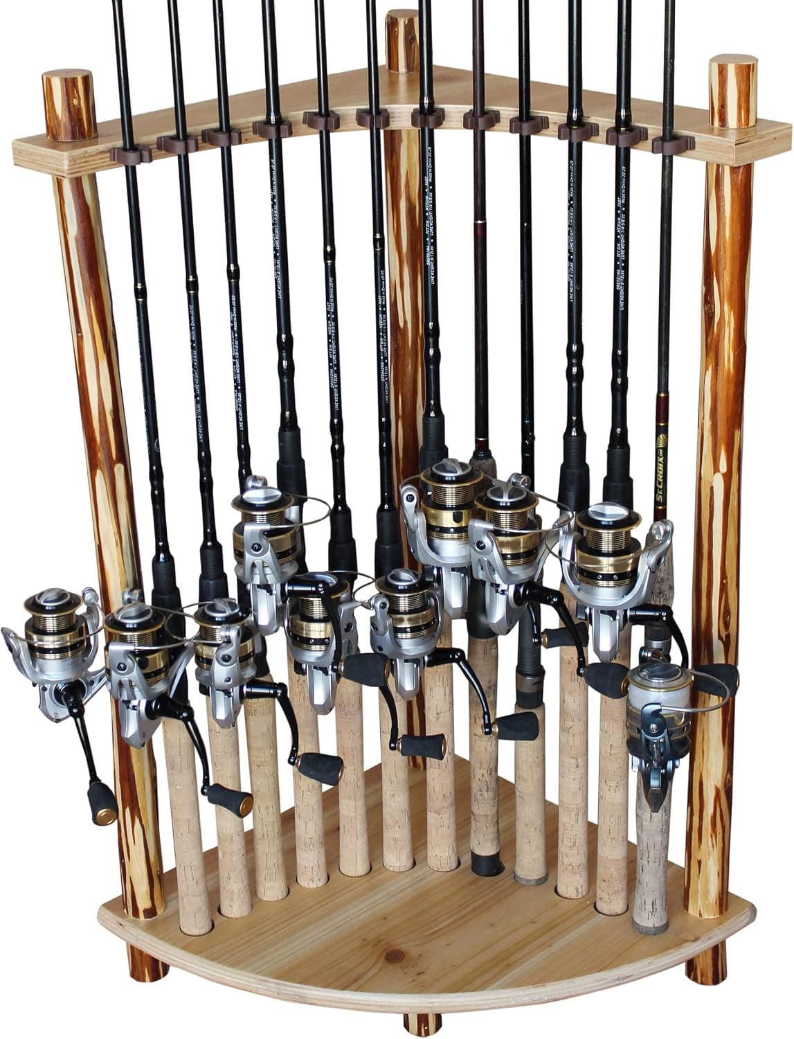 Rush Creek Creations Fishing Rod/Pole Holder Corner Storage Rack