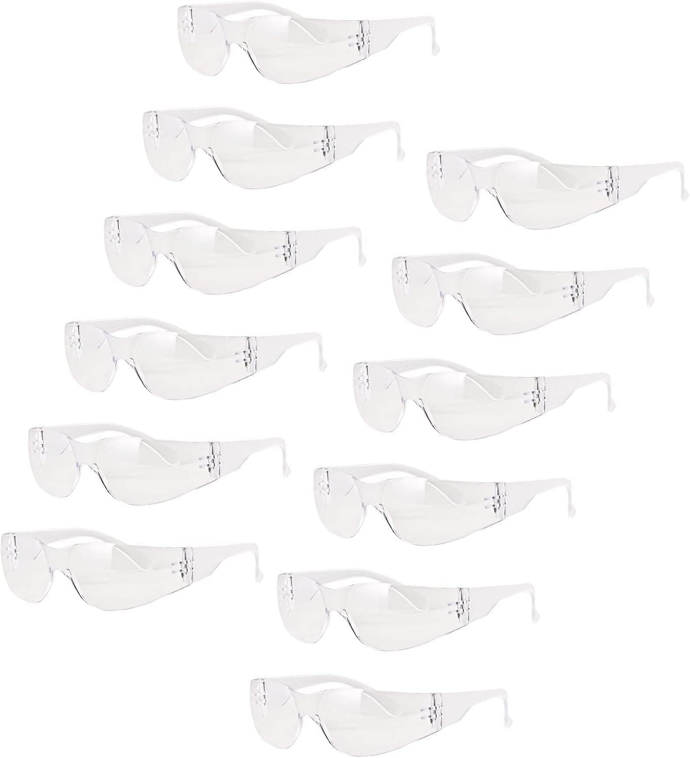 PACIFIC PPE Safety Glasses, 12 Pairs, Scratch Resistant Eyewear, Polycarbonate Impact Resistant Lens
