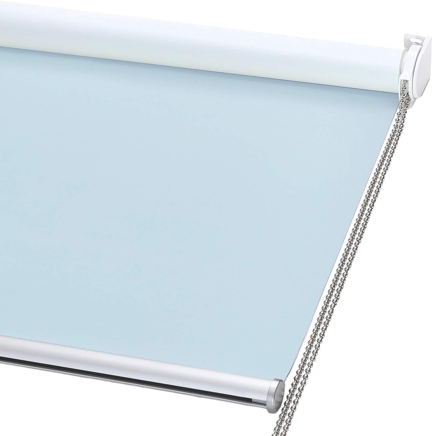 ChrisDowa 100% Blackout Roller Shade, Window Blind with Thermal Insulated, UV Protection Fabric. Total Blackout Roller Blind for Office and Home. Easy to Install. Baby Blue,20" W x 72" H