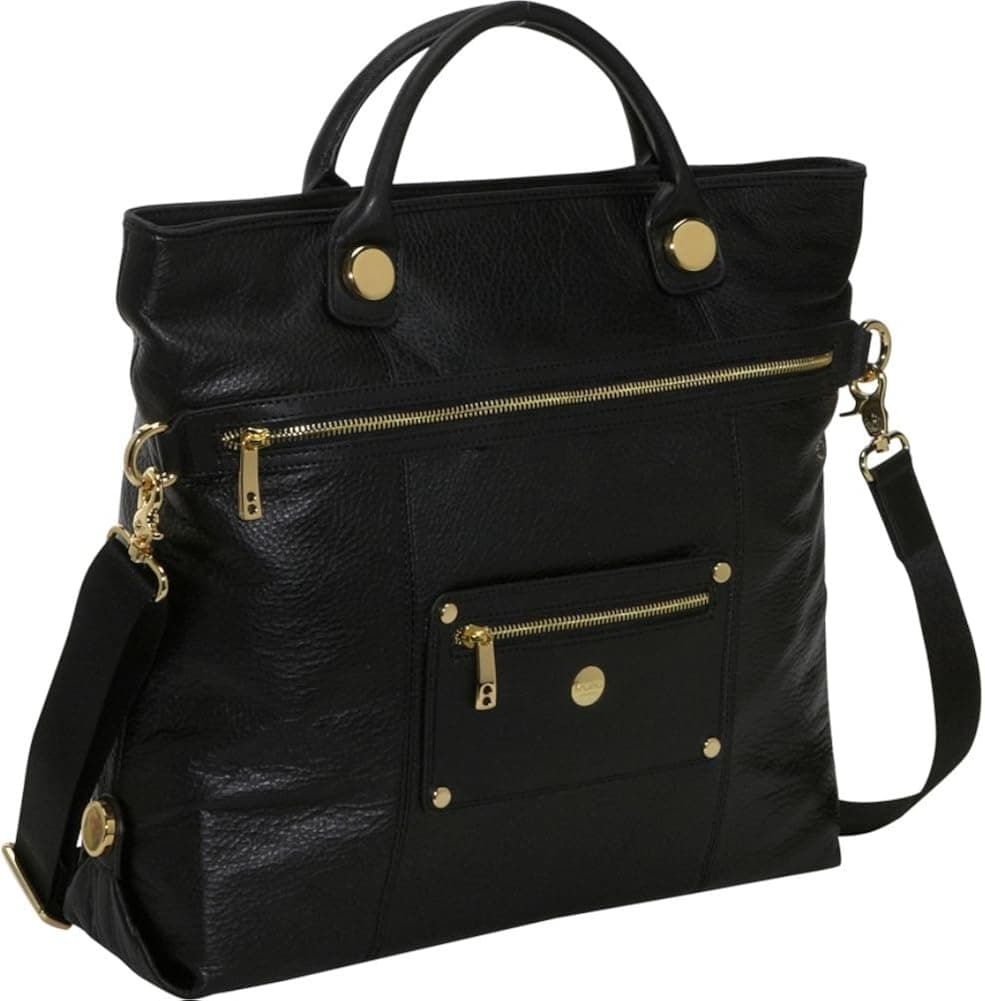 Knomo Oria Crossbody 13.3" Laptop Bag - Black Pebbled
