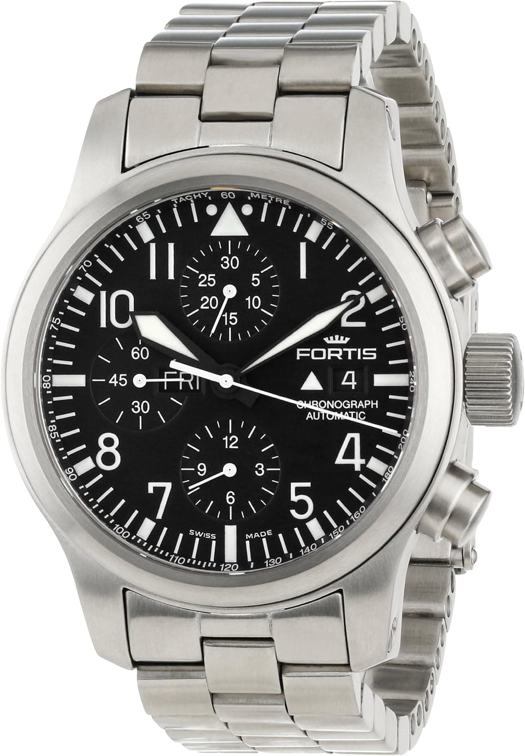Fortis Men's 656.10.11 M B-42 Flieger Automatic Stainless-Steel Automatic Chronograph Date Watch