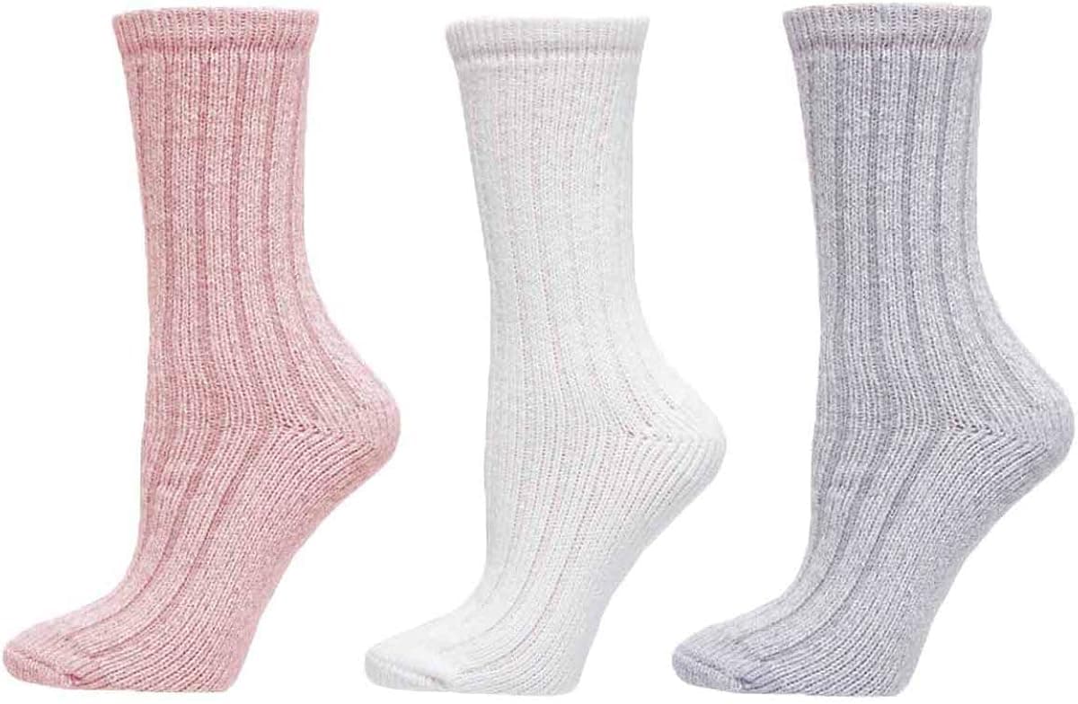 Carole Hochman Ladies 3 Pair Ribbed Lounge Sock